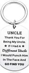 Thank You Gifts Uncle Keychain Birthday Christmas Wedding Gifts for Uncle from Niece Nephew - Thank You for Being My Uncle Keychain