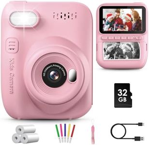 Kids Camera Instant Print, 3.0" HD Screen Kids Instant Cameras, Christmas Birthday Gifts for Girls Boys 3 4 5 6 7 8 9 10 Year Old, Portable Toddler Travel Toys with 32GB Card & 3 Rolls Printer Paper