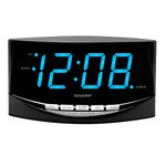 SHARP Easy to See Alarm Clock with Jumbo 2” Numbers - Bright Blue LED Display - Easy Set-up & Simple to Use –See from Across the Room! - High/Low Alarm Volume