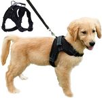 Dog Harness Mesh Breathable Comfortable Pet Vest No Pull Adjustable Soft Padded Dog Power Strap (S, Black)