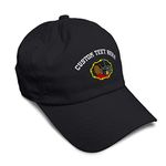 Custom Ham Radio Operator Embroidery Unisex Adult Flat Solid Buckle Cotton 6 Panel Unstructured Baseball Hat Adjustable Cap - Black, One Size