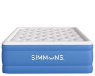 シモンズ Simmons Rest Aire Mattress Air Bed with Side Built-in Pump and Soft Velveteen Topper, 17" Queen