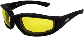 Global Vision Kickback Photochromic - Light Adjusting Yellow Tint to Smoke Lens - Padded Motorcycle Sunglasses