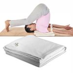 YOS Organic Cotton Yoga Blanket, Biodegradable, Anti-Skid, Dye-Free