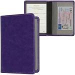 kwmobile Registration and Insurance Holder - Car Document Holder for Vehicle Documents and Cards - PU Leather - Pale Iris