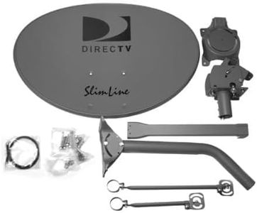 DIRECTV Five LNB Ka/Ku Slim Line Dish Antenna w/Long and Short Brace for HD Programming (SLSP-F)