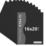 Somime 12 Pack Backing Boards Only - 16x20 Uncut Black Mats Matboards, Acid Free Backerboards, Ideal for Photos/Pictures/Prints/Frames/Arts