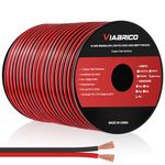 VIABRICO 16AWG 50FT Electrical Wire Cable 2 Conductors Red Black Cable Hookup LED Lighting Strips Flexible Wire Extension Cord 16 Gauge Copper Clad Aluminum Copper Wire 12V/24V DC Cable