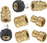 M MINGLE Ultimate Pressure Washer Adapter Set, Quick Disconnect Kit, M22 Swivel to 3/8 Inch Quick Connect, 3/4 Inch to Quick Release, 8-Pack