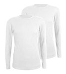 Comfneat Men's 2-Pack Thermal Undershirts Waffle Knit Soft Comfy Crew Neck Underwear Top (White 2-Pack, XXL)