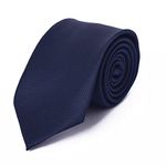 NEUROCLUB Men's Solid Micro Self Silk Necktie Formal Casual Microfiber Necktie Gift For Men Boys Interview Party Wedding Casual Outfit Necktie - Blue