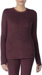 Cuddl Duds ClimateRight Long Sleeve Crew Stretch Fleece (3XL - Black Berry Heather)