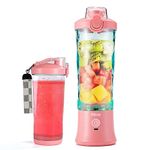 Nikice Portable Blender, Personal Blender for Shakes and Smoothies, 20 Oz BPA Free Cup, Waterproof Blender with USB Rechargeable can crushes ice (Pink)