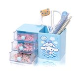 Roffatide Anime Cinnamoroll Desktop Desk Office Supplies Container Pen Holder for Desk Cute Pencil Cup Pot Makeup Brush Holder Mini Box