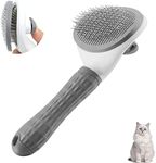 Cat Brush,Dog Brush for Short and Long Hair,Cat Brushes for Indoor Cats,Pet Self Cleaning Deshedding Slicker Brush for Remove Loose Hair,Tangles,Skin Friendly & Promote Circulation(Gray)