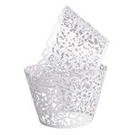 KOSTOO Cupcake Wrappers 50pcs/Pack Lace Cupcake Liners Laser Cut Cupcake Papers Cupcake Muffin Cups for Wedding/Birthday Party Decoration (White)