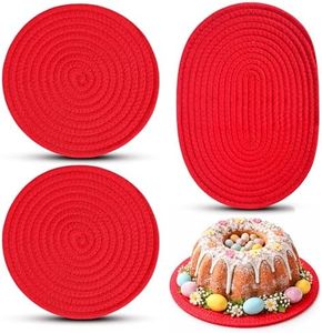 3Pcs Red Trivets for Hot Dishes Decorative - Trivets for Hot Pots and Pans Hot Pot Holder Hot Plate Mat - Red Hot Pads for Kitchen Pot Holders Heat Resistant Hot Pads for Countertops Hot Pan Holder
