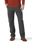 Wrangler Authentics mens Fleece Lined Cargo casual pants, Anthracite Twill, 34W x 30L US