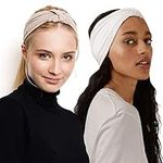 BLOM Non Slip Headbands for Women - Wide Yoga, Workout, Fashion, Travel or Running Headbands - Gym Wrap - 2 Pack