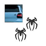 TSUGAMI 2Pcs 3D Spider Emblem for Car, Metal Chrome Auto Badges, Cool Spider Logo Car Body Sticker, Automotive Decals for Scratch Cover, Universal Decorations for All Vehicles, SUVs, Trucks (Black)