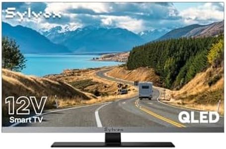 SYLVOX 32-Inch Smart RV TV, QLED 1080P FHD, Built-in DVD Player, Google TV OS, Wide Voltage Support 12V/24V AC/DC Television for RV & Home, HDMI & USB