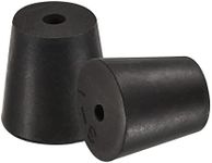 sourcing map Rubber Tapered Plug 18mm to 24mm with Hole Test Tubes Bungs Stopper Black for Lab Home 5 Pieces