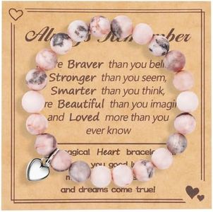 Aucuu Bracciale di Perline Donna, Elastico Braccialetto di Fascino Delle, Braccialetto di Pietra Naturale per Donne, Gioielli Regalo Natale Compleanno Festa Della Mamma per Amica Moglie