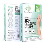 Posi Pulse Sterile Skin Wound Closure Strips 202ct in 44pks - Improved Healing, Reinforced Design, Latex-Free, Adhesive Backed, Optimal for Lacerations, Incisions, Sutures, 3x75,6x38,6x75,12x100mm