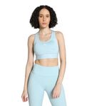 Puma Women's Polyester Wired Classic Sports Bra (525319_Turquoise Surf