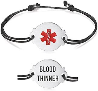 linnalove Adjustable Cord Medical Alert id Bracelets for Women & Girls-Blood THINNER