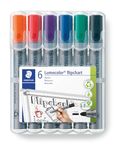 STAEDTLER 356 WP6 Lumocolor Flipchart Markers - Assorted Colours (Pack of 6)