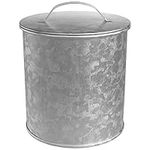 Amici Home Newport Galvanized Metal Canister | Dry Food Storage Container | Airtight Lid | 102 Ounce Capacity | Farmhouse Décor | Rustic Metal Canister for Kitchen Countertop