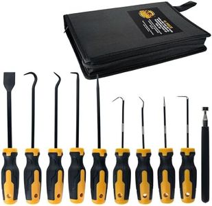 Dura-Gold 10-Piece Hook and Pick Set with Scraper & Magnetic Telescoping Pick Up Tool Kit - Heavy-Duty Precision Puller Hooks 45, 90, 135 Degree Angles - Gasket Scraping Hose Removal, Auto, Electronic