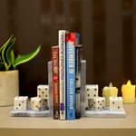 Katkaria Creations Dice Bookends/Marble Bookend/Book Ends for Office & Home Decor/Book Holder/Book Organizer/Book Stopper for Heavy Books/Desk Organiser/Library Décor