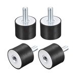 uxcell Rubber Mounts 4pcs M10 Male/Female Vibration Isolator Shock Absorber D40mmxH30mm, for Garage Motor Air Compressor Car Boat Bobbins