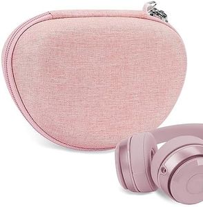 Geekria NOVA Headphones Case Compatible with Beats Solo4, Solo3, Solo2, SoloHD Case, Replacement Hard Shell Travel Carrying Bag with Cable Storage (Pink)