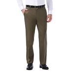 Haggar mensHC10884Premium No Iron Classic Fit Expandable Waist Plain Front Casual Pants - Brown - 40W x 31L