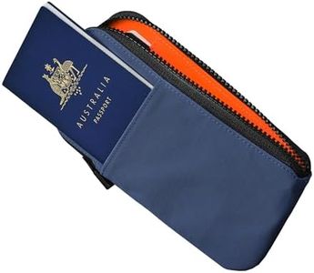 ALPAKA Zip Travel Wallet Blue Axoflux 210D - RFID Passport Holder - Self Locking Zipper - Tear Resistant Material - Four Pockets and Two Card Slots - HUB Accessories Compatible