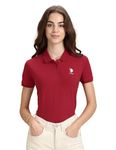 U.S. POLO ASSN. Women's Boxy Crop Polo Shirt (UWAW23TSH010_Red_M)