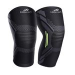 Hillcroft Knee cap Compression Support for Gym Running Cycling Sports Jogging Workout Pain Relief, 1 Pair Anti-Slip And Breathable Knee Support For Men Gym Squats, Ortho Knee Cap For Women Gym (2Pcs ) (Large)