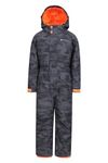 Mountain Warehouse Cloud Kids All in 1 Snowsuit - Waterproof Skisuit Black Kids 3-4 Yrs (98-104 cm)