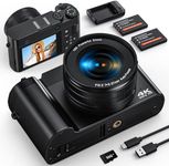 Digital Camera, 4K 64MP Digital Camera for Photography Vlogging Selfie Cameras with 32G Memory Card, 2.8" Screen, Anti-shake, Autofocus, Flash Light,16X Digital Zoom
