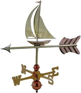 Good Directions 8803PR Sailboat Cottage Weathervane, Polished Copper with Roof Mount,Pure Copper