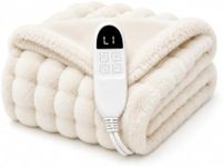 Electric Heated Blanket Throw72"x84"Faux Fur+Flannel Heated Blanket White
