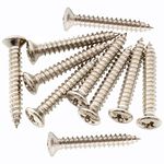 Musiclily Ultra 2.5x18mm Stainless Steel Countersunk Mounting Screws for Electric Guitar Bass String Guide or Pickup Ring, Nickel (Set of 10)