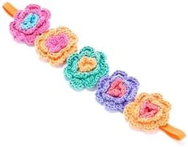 Peppercorn Kids Girls Colorful Flower Crown Headband (Age 3-8 Years) - Unique Design, Handmade, Cute Floral Headband for Toddlers and Young Girls