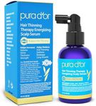 PURA D'OR Scalp Therapy Energizing Scalp Serum Revitalizer (4oz) with Argan Oil, Biotin, Caffeine, Stem Cell, Catalase & DHT Blockers, All Hair Types, Men & Women (Packaging may vary)