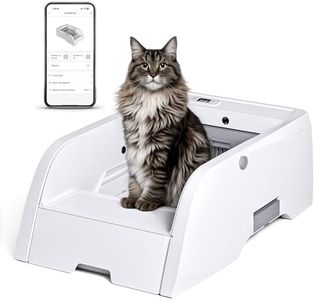Advwin Self Cleaning Cat Litter Box, Open Design Automatic Litter Scooping Robot, App Control, Anti Pinch, Odor-Seal, Extra Large Cleaning Cat Litter Tray for Multi Cats Kitty