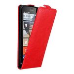 cadorabo Case works with Nokia Lumia 640 in APPLE RED - Flip Style Case with Magnetic Closure - Wallet Etui Cover Pouch PU Leather Flip