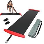 Slide Board Set with Adjustable Carrying Bag & Booties, Portable Pros Ice Hockey Training Aid, Indoor Fitness Equipment, for Multiple Core Exercise, Home Skating, and Hockey Sports (5.9ft)